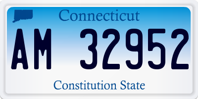 CT license plate AM32952