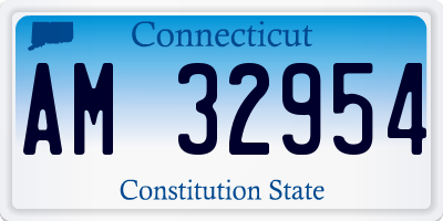 CT license plate AM32954
