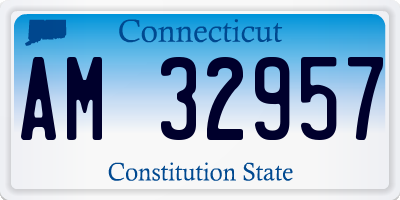 CT license plate AM32957