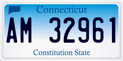 CT license plate AM32961