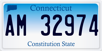 CT license plate AM32974