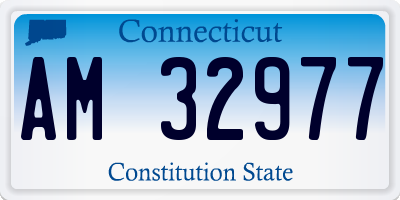 CT license plate AM32977
