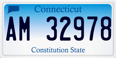 CT license plate AM32978