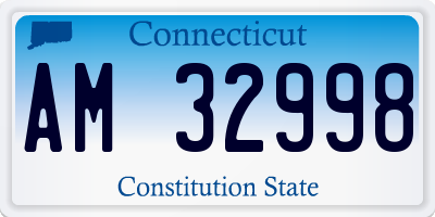 CT license plate AM32998