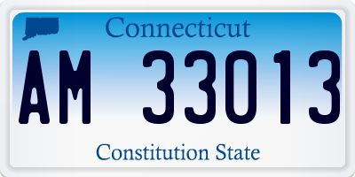 CT license plate AM33013