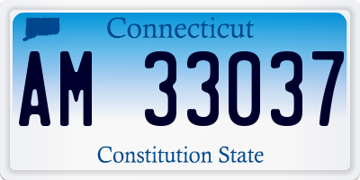 CT license plate AM33037
