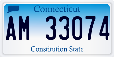 CT license plate AM33074