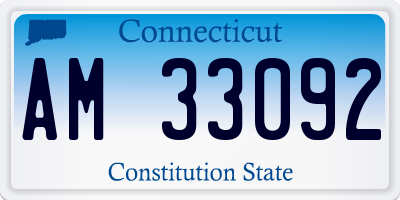 CT license plate AM33092
