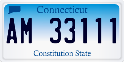 CT license plate AM33111