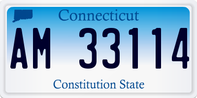 CT license plate AM33114