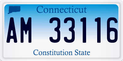 CT license plate AM33116