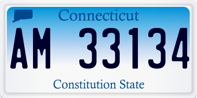 CT license plate AM33134