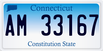 CT license plate AM33167