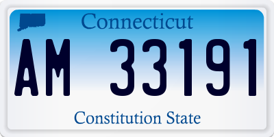 CT license plate AM33191
