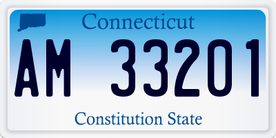 CT license plate AM33201