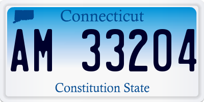 CT license plate AM33204