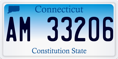 CT license plate AM33206