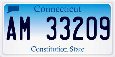 CT license plate AM33209