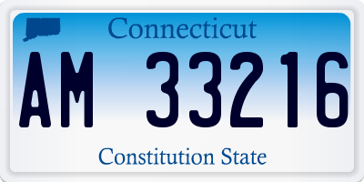 CT license plate AM33216