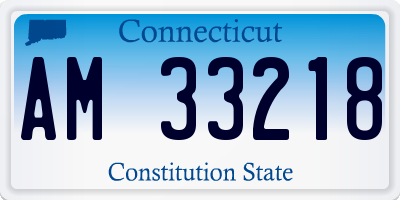 CT license plate AM33218