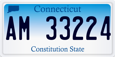 CT license plate AM33224