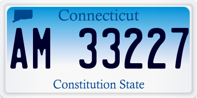 CT license plate AM33227