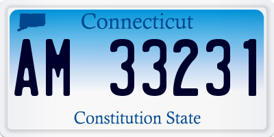 CT license plate AM33231