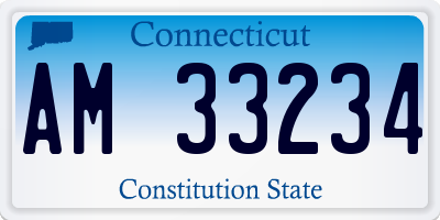 CT license plate AM33234