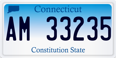 CT license plate AM33235