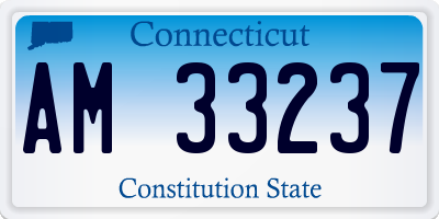 CT license plate AM33237