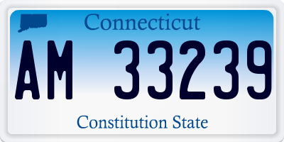 CT license plate AM33239