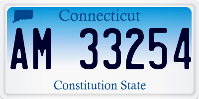 CT license plate AM33254