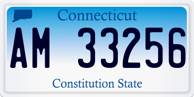CT license plate AM33256