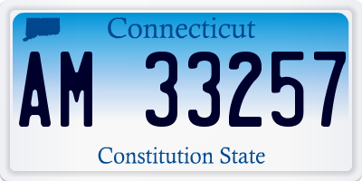CT license plate AM33257