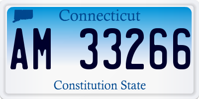 CT license plate AM33266