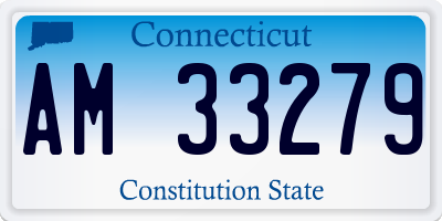 CT license plate AM33279