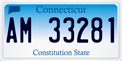 CT license plate AM33281