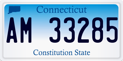 CT license plate AM33285