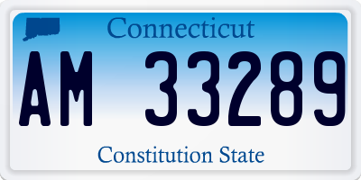 CT license plate AM33289