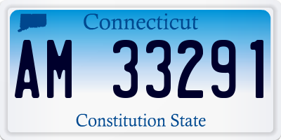 CT license plate AM33291