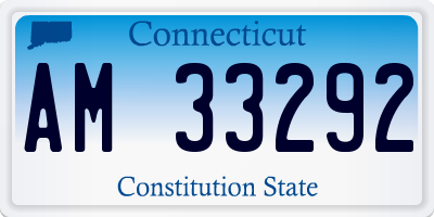 CT license plate AM33292
