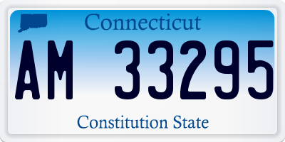 CT license plate AM33295