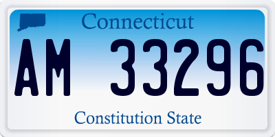 CT license plate AM33296