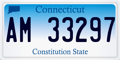CT license plate AM33297