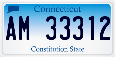 CT license plate AM33312