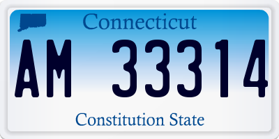 CT license plate AM33314