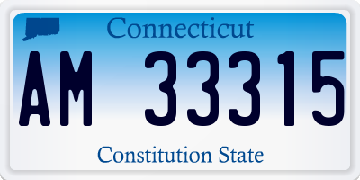 CT license plate AM33315