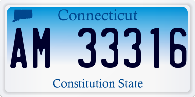 CT license plate AM33316