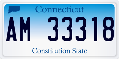 CT license plate AM33318