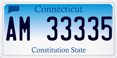 CT license plate AM33335